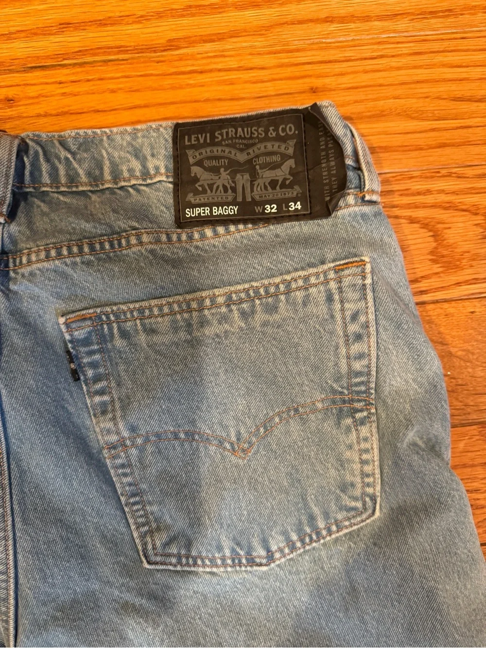 Levi’s Super Baggy Jeans Men’s 32x34 Light Wash Wide Leg Denim